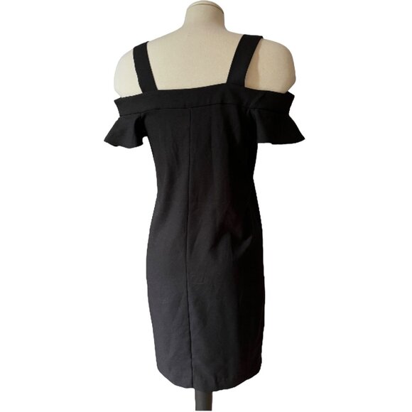 Banana Republic Open Shoulder Black Dress Sz 2 (XS) Womens Classic Little Black - Picture 9 of 10